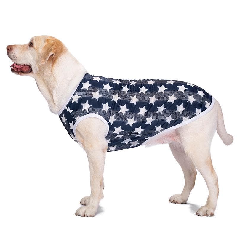 XL-7XL Large Dogs T-shirt Thin Dog Clothes Summer Breathable Big Dog Vest Pet Clothes XL navy blue