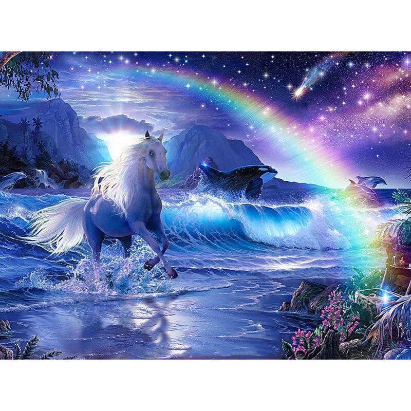 Full Round Drill Diamond Embroidery Running Horse 5D DIY Diamond Painting Cross Stitch Rhinestone 20X30CM
