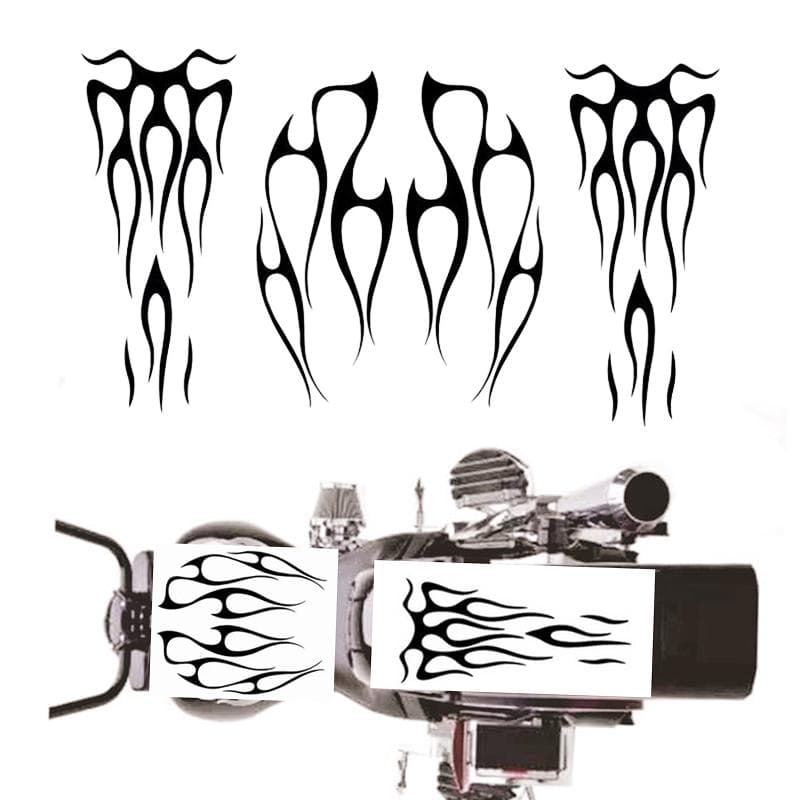 Motorbike Motorcycle Flame Gas Tank & Fender Decals Vinyl Sticker DIY Decor