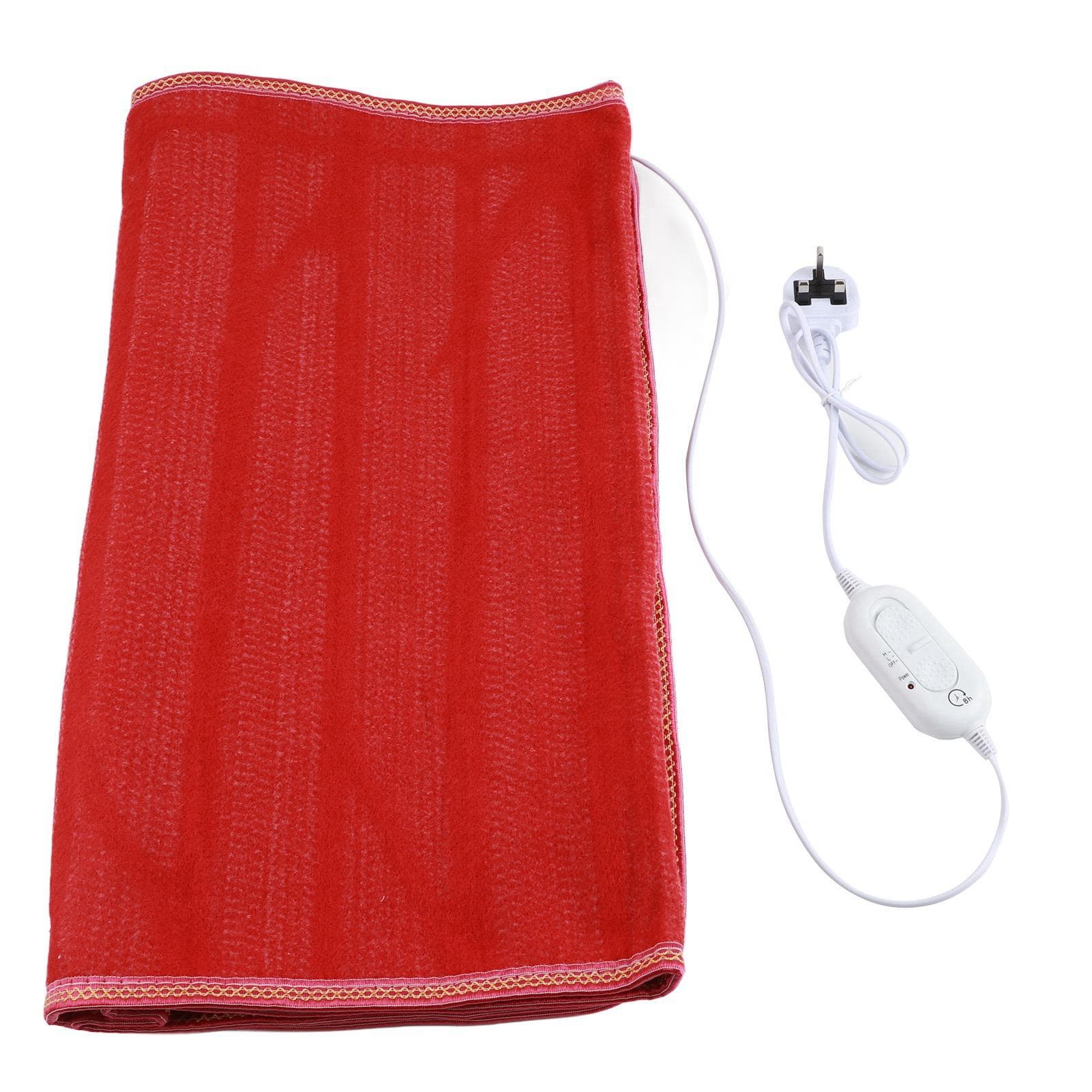 Electric Heating Blanket Relieve Muscle Soreness Keep Warm Heated Pads for Winter Use Red UK Plug 57.1 X 25.6in