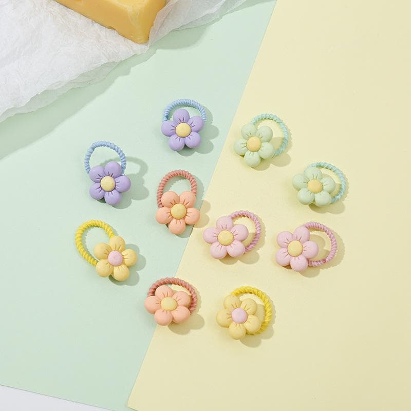 10PCS/Set Cute Cartoon Animals Hair Bands Girls Elastic Rubber Band Headwear Hair Accessories