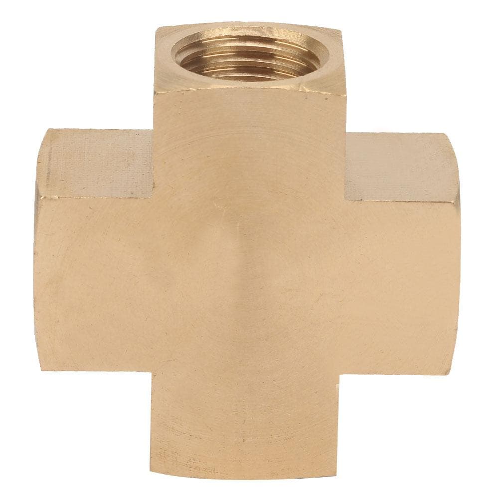 14   FNPT Brass Pipe Fitting Adapter 4 Way Equal Female Connector Industrial Tool