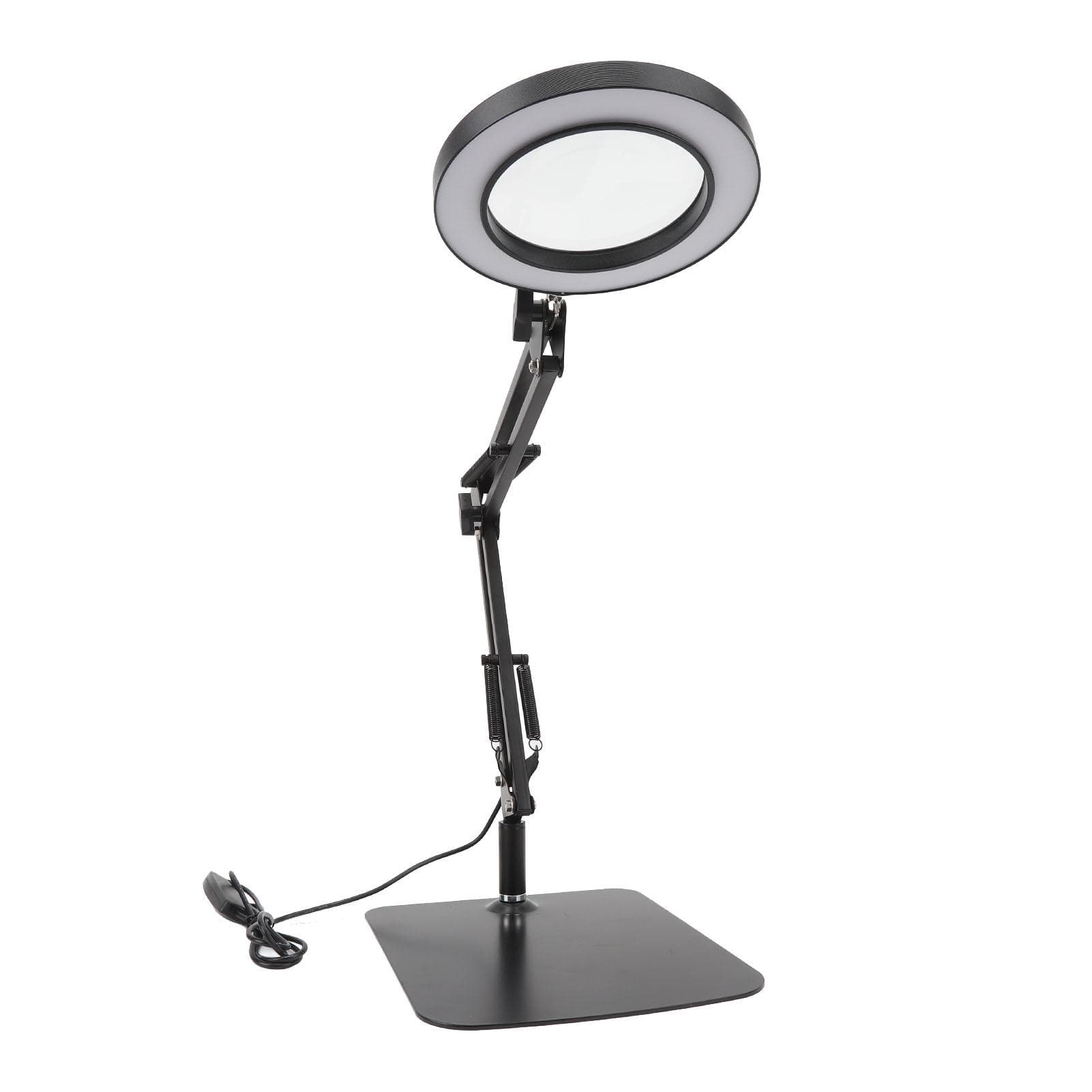 5X Magnifying Glass with Light Flexible Lighted Magnifier with Stand Eye Caring LED Desk Lamp for