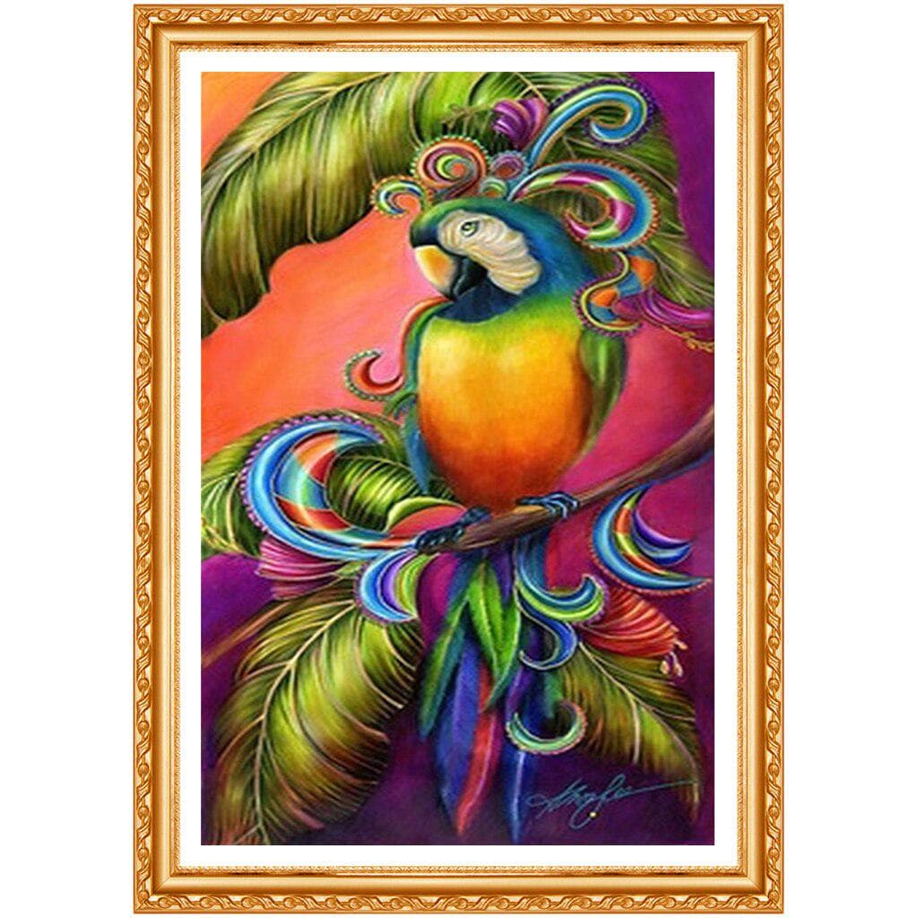 Chinese Color Parrot Wall Paintings Diamond Birds Bead 5D Art Animal Round Drills Diamond Painting 20X30CM