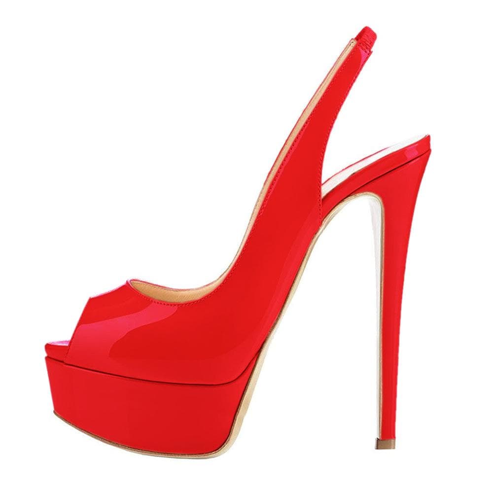 Women Sandals Sexy 14CM Super High Heels Open Toe Platform Sandals Gladiator Party Dress Red Wedding Shoes 41 red