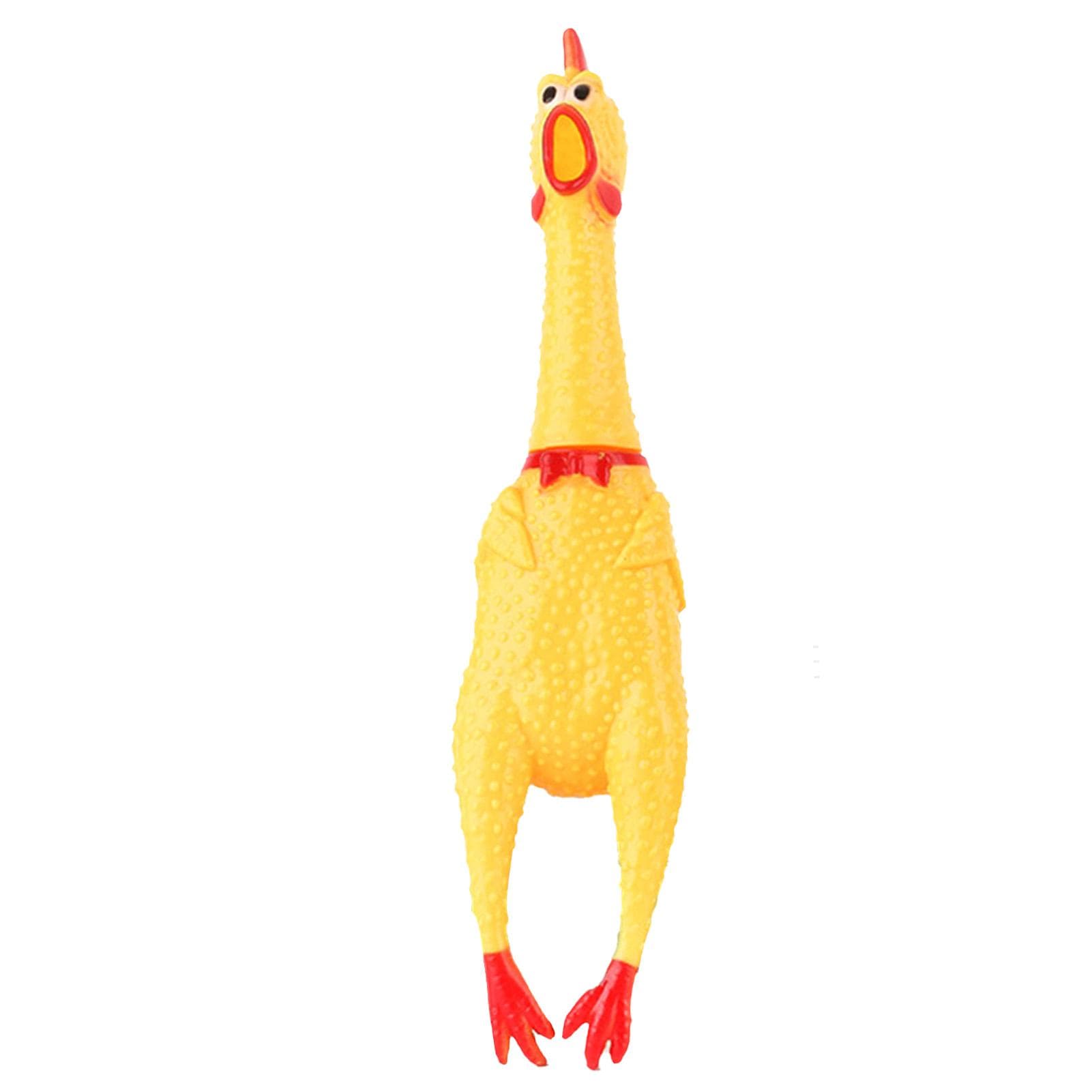 Screaming Chicken Dog Toys Yellow Stress Relief Funny Safety Squaking Chicken Toy for Adults Kids M M
