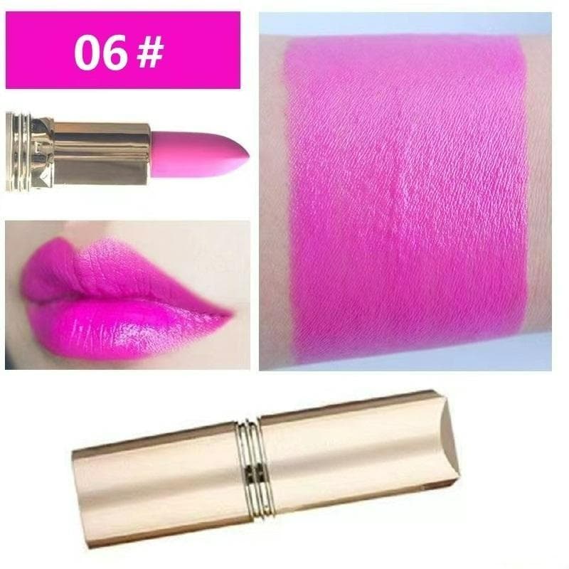 Lipstick Waterproof Long Lasting Red Lipsticks Resistant Rose Lip Stick Velvet Lipstick Cosmetic Girl Women Makeup