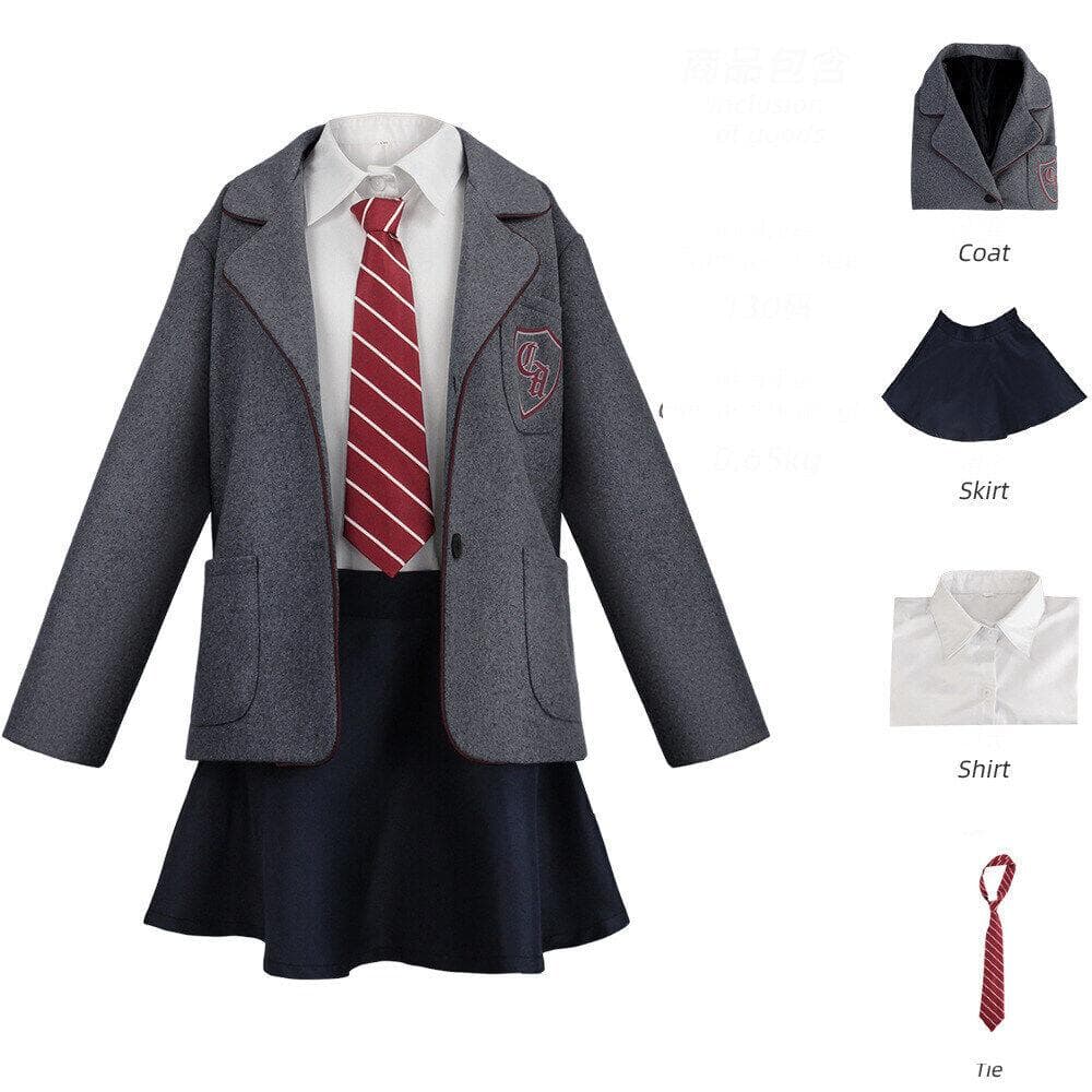Matilda The Musical Cosplay Costume Kids Girls Matilda School Uniform Full Suits British Style Jk Dress Sets Halloween Role Playing Costumes For Women XL