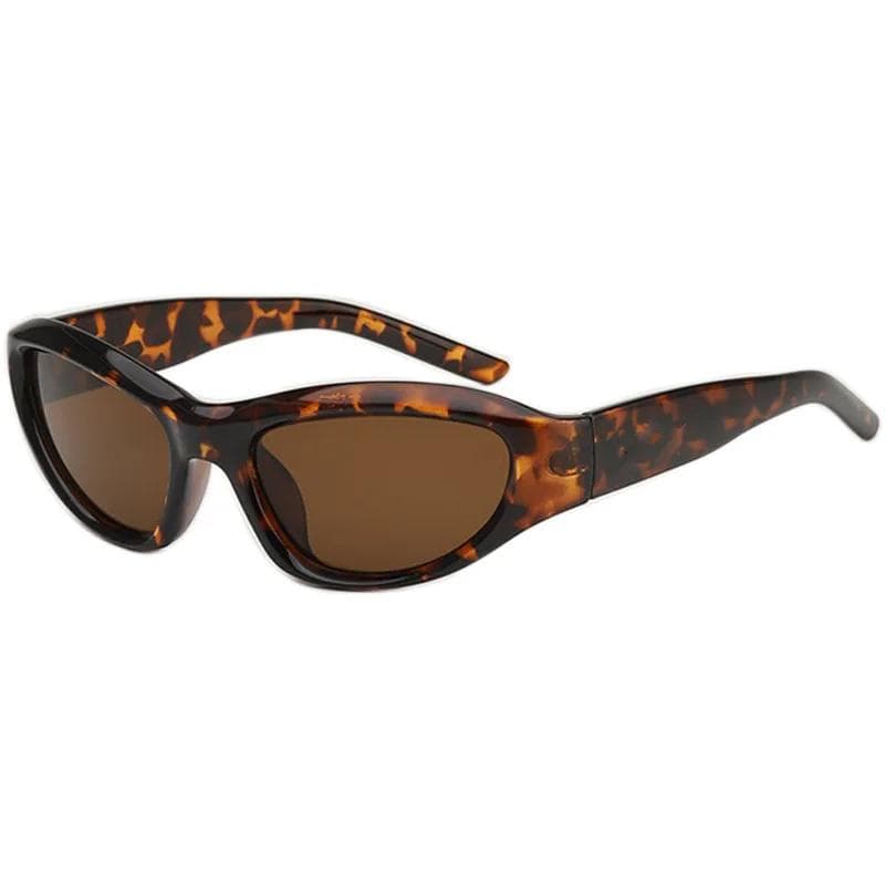 Vintage Punk Sports Sunglasses Y2K Style Cat Eye Sun Glasses Mirror Fashion Eyewear Retro Shades for Women Men