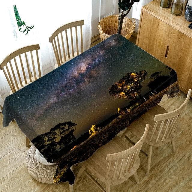 Seascape Pattern Tablecloth Sunset Of The Sea Washable Cloth Thicken Cotton Rectangular And Round Table Cloth 80 X 80CM