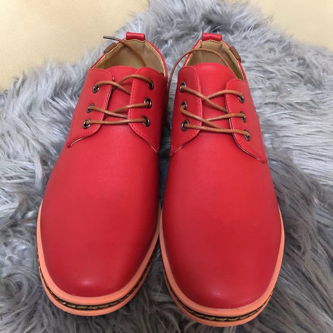 Welfare Price Basic PU Men Oxford Shoes Clearance Not Produce Again 6 red