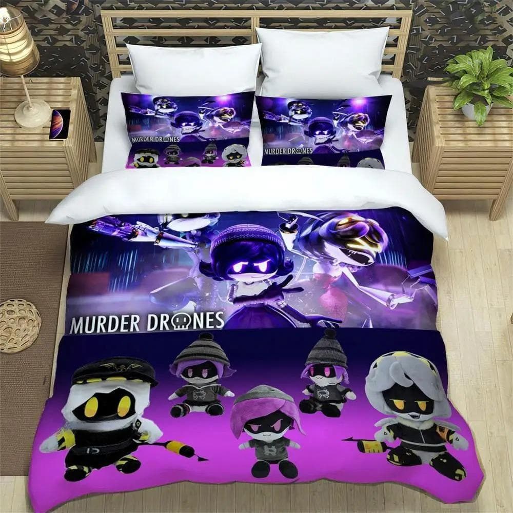 Murder Drones Cartoon Printed Bedding Sets exquisite bed supplies set duvet cover bed comforter set bedding luxury birthday gift 70x133cm 2pcs