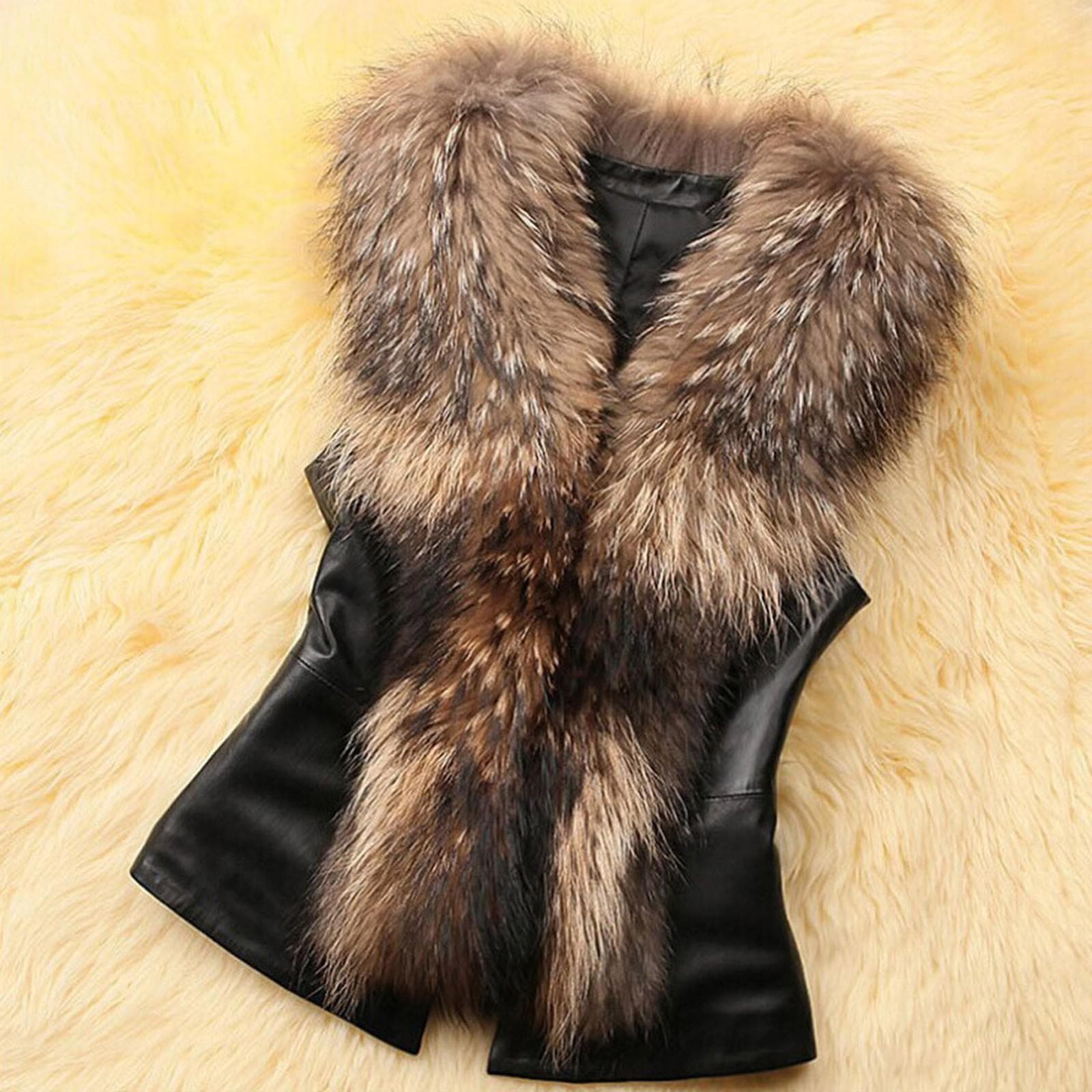 Womens Faux  Vest Jacket Sleeveless Winter Body Warm Coat Waistcoat Gilet XL
