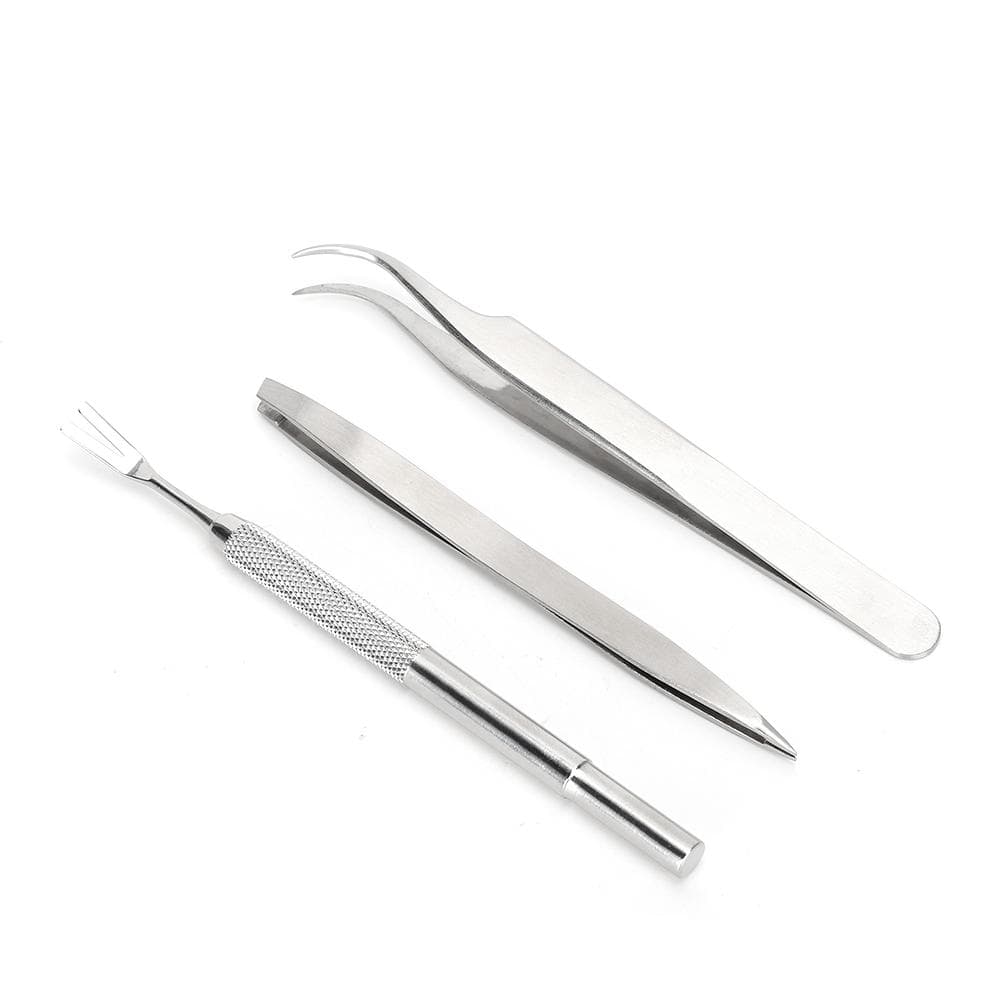 3pcs Stainless Steel Pet Deworming Tool Tick Removal Clip Fork Dog Treatment Tweezers