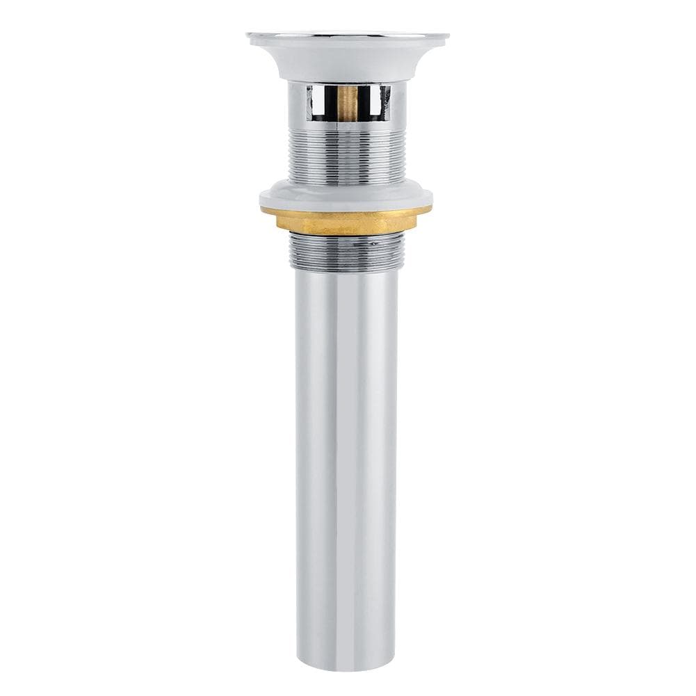 G1-1/4 Brass Bathroom Basin Sink Pop Up Drain Assembly with Overflow (Silver Chrome)