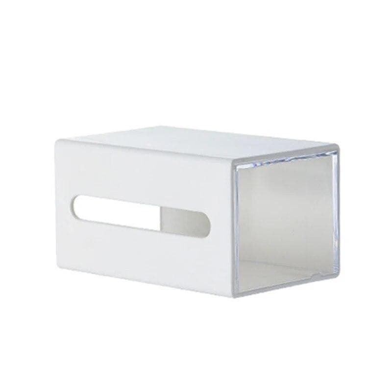 1Pc Punch Free Bathroom Wall Mounted Cotton Swab Storage Box For Makeup Removal Cotton Wipes Hair Clips Organizer white