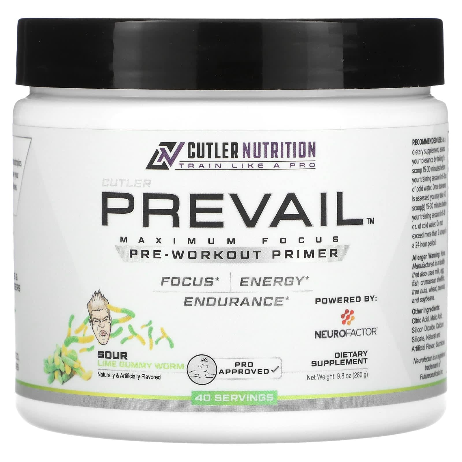 Cutler Nutrition, Prevail, Pre-Workout Primer, Sour Lime Gummies, 9.8 oz (280 g)