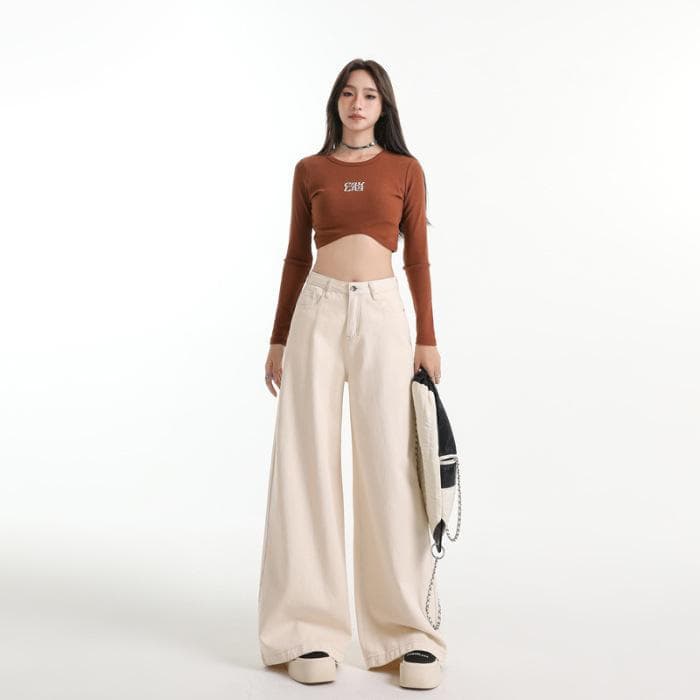 Autumn and Winter Wide-leg Jeans for Women In Autumn and Winter Loose Drooping Casual Big Wide-leg Jeans for Women In Autumn S