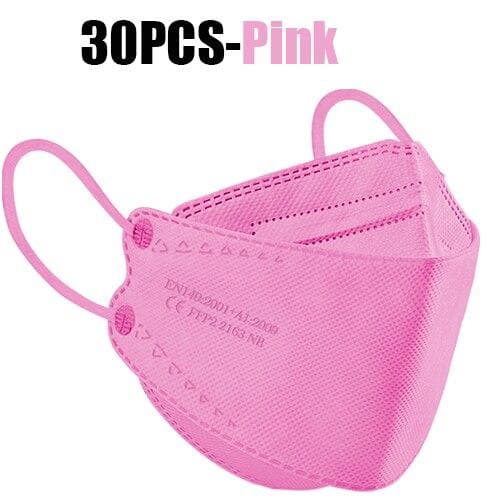 FFP2 Colorful Face Mask Mascarillas Anti-fog Dust Respirator Breathable KN95 Adult Masks 30PCS pink