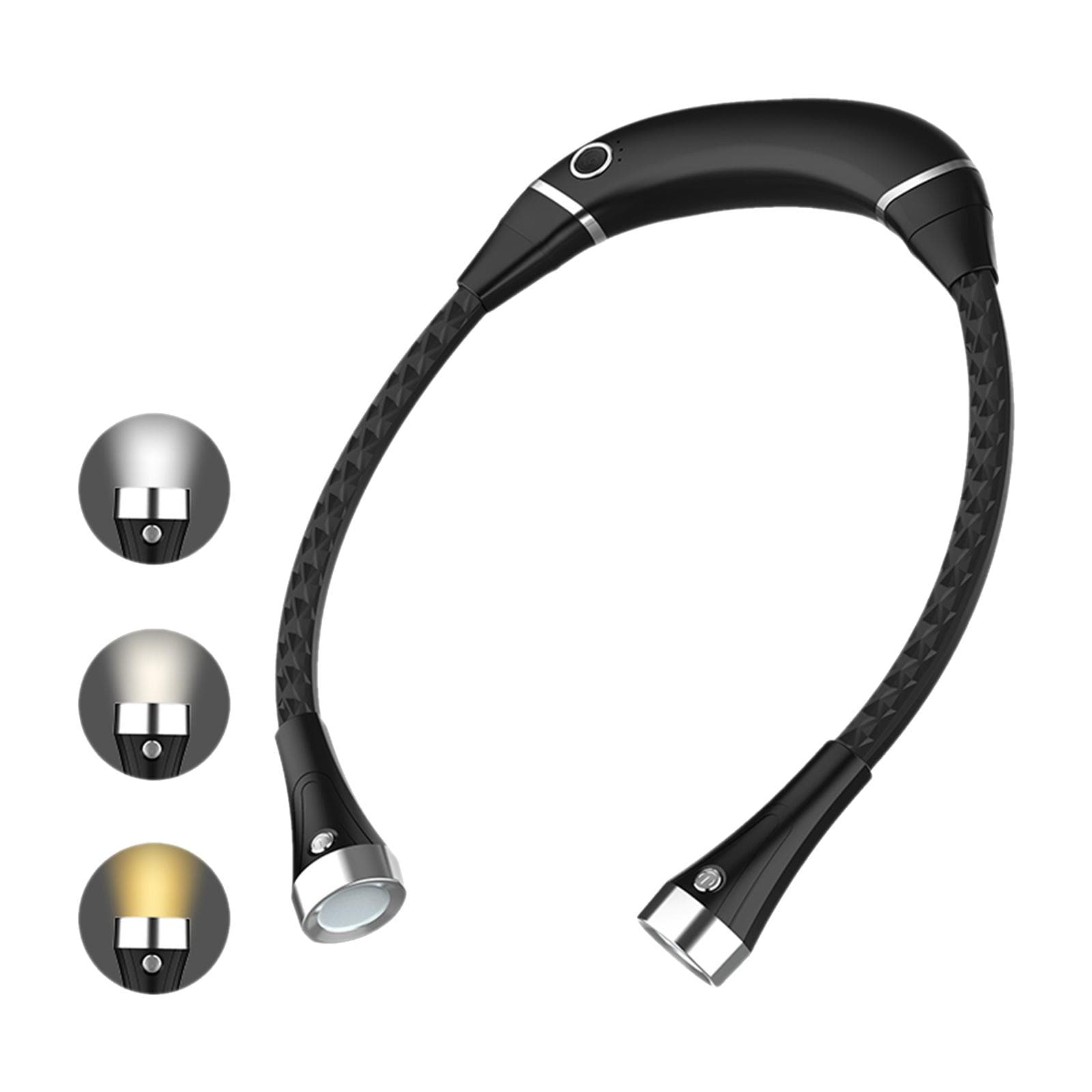 Neck Reading Light Foldable USB Rechargeable LED Book Light 3 Light Modes Neck Hug Reading Lights black