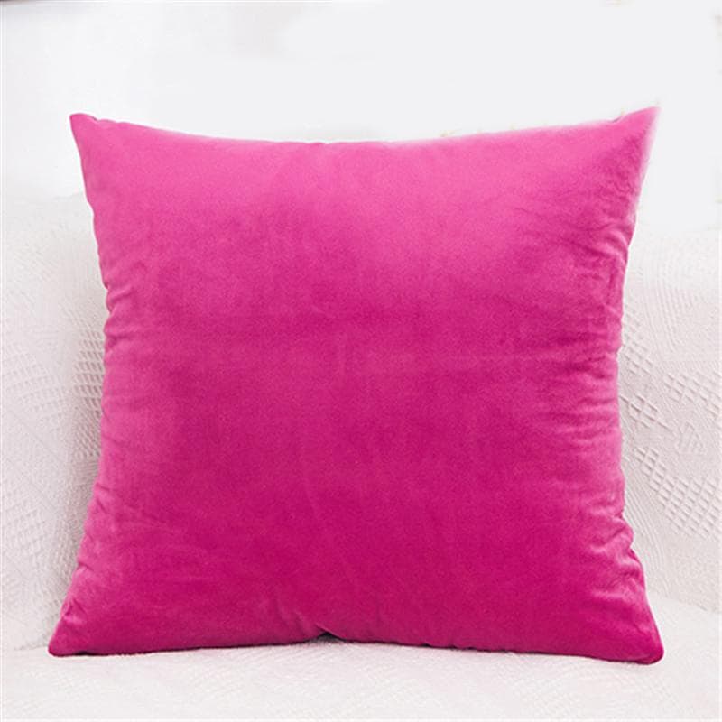 Plain Cushion Home 16 18 20 22 24 Large Velvet Case Backrest Sofa Decor Cover Pillow 50*50 rose red