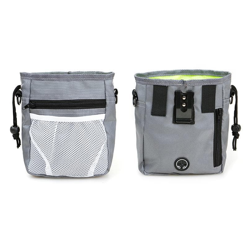 Dog Treat Pouch Training Bag Poop Bag Dispenser Waist Clip and Drawstring Carries Treats and Toys Food Storage grey