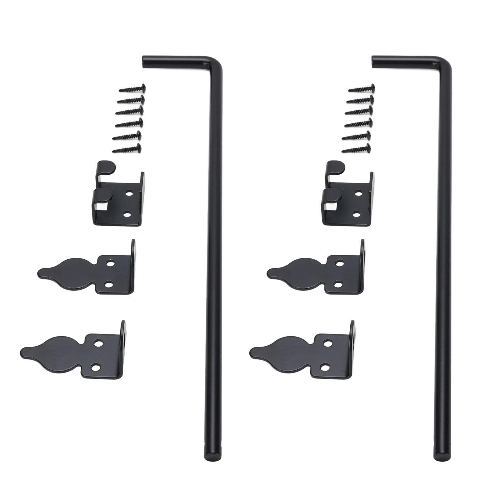 2 Set Cane Bolt Gate Drop Rod 18in Wood Fence Heavy Duty Hardware Ground Latch Metal Stopper Iron