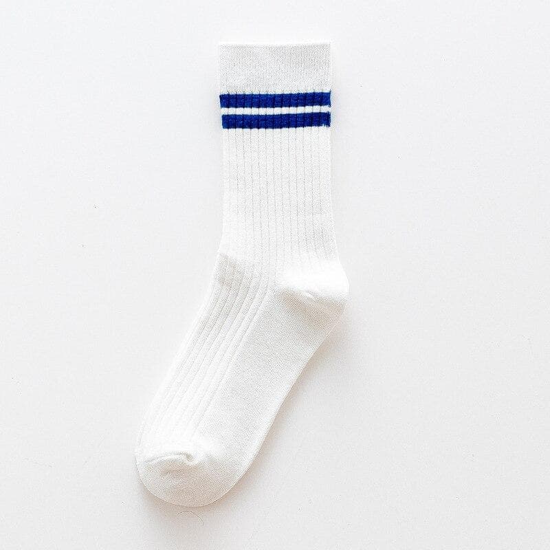 Fashion Striped Mens Socks Casual Streetwear Black White Sports Socks Men Male Cotton Breathable Hip Hop Skateboard Long Socks
