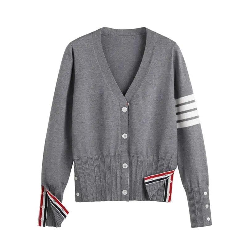 Knitted Korean Fall Clothes Sweater High Quality Clothing Womens Cardigan Long Sleeve Girl Fashion Winter Knit Y2k Tops One size grey