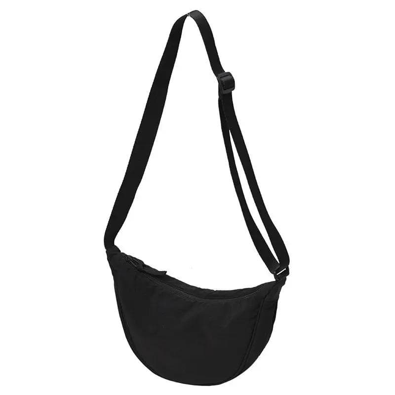 New Simple and Casual Solid Color Large Capacity Women's Dumpling Bag Shoulder Bag for Travel and Commuting black