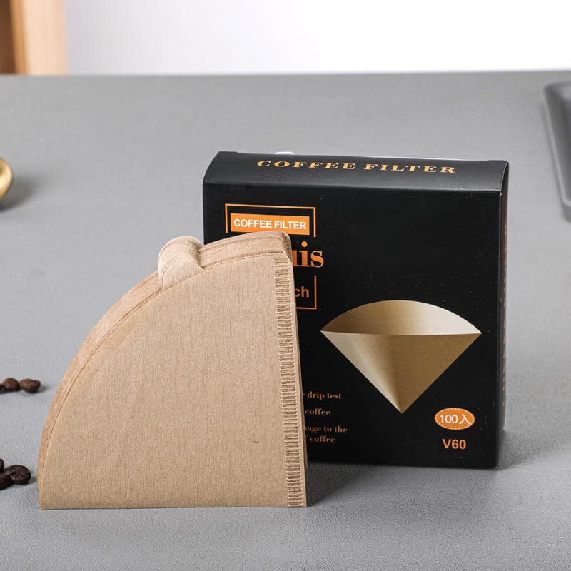 Coffee filter paper Stand Single Use Pour Over Cone Filters Natural Bamboo Fibers 100pcs For Barista Coffee Brewing natural
