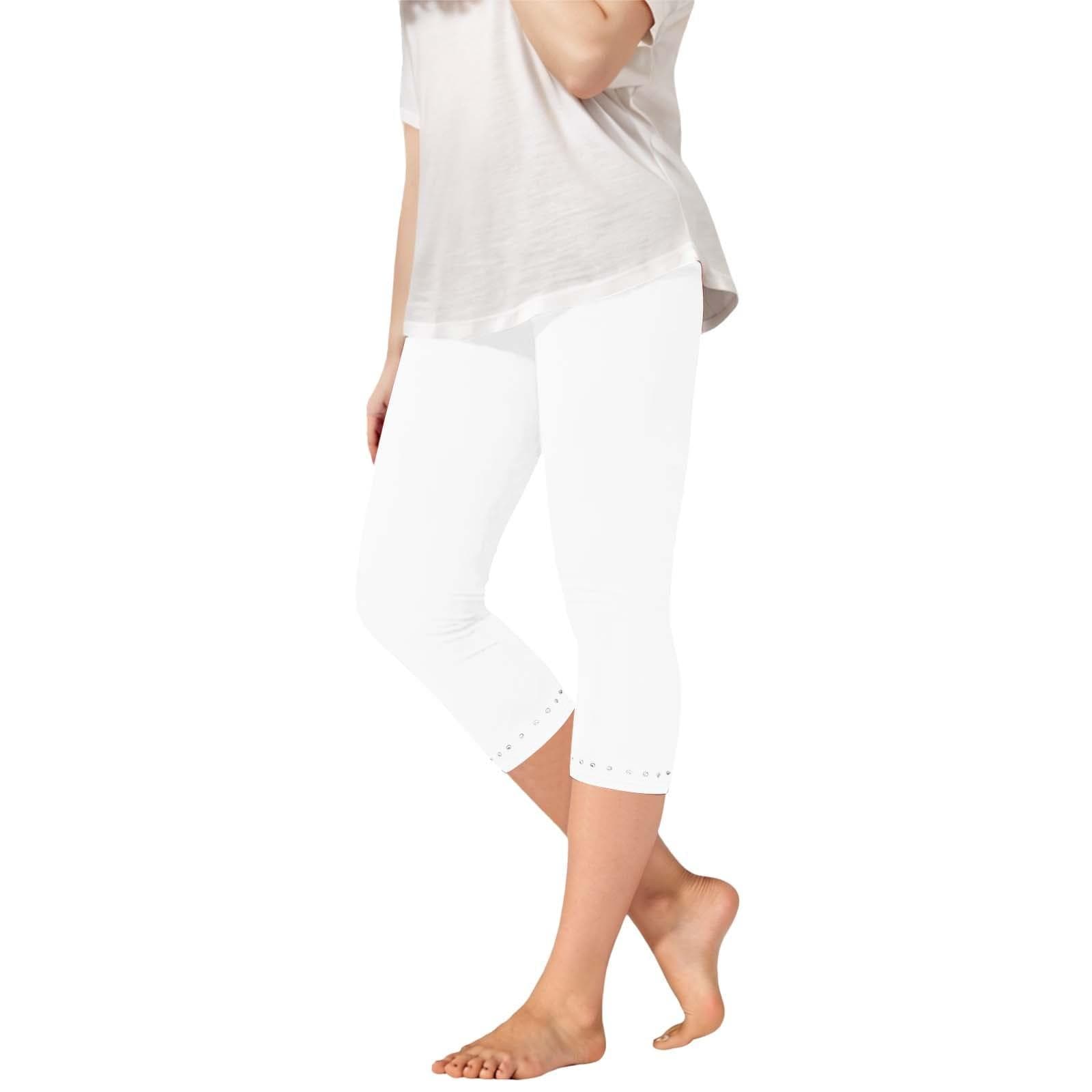 Children's Fashionable Solid Color Cute Girls Casual Sports Yoga Pants Cropped Pants Leggings 160 white
