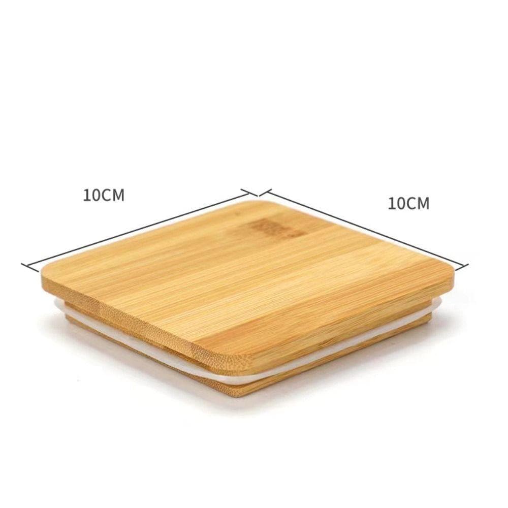 Sizes Compatible Kitchen Organization Wide Mouth Cover Canning Storage Wood Lids Mason Jar Lid coffee-square-100mm