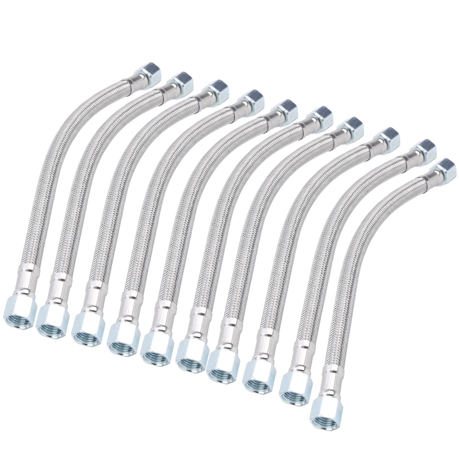 10pcs 14 x 1.5 Female Thread Air Compressor Element Hose Brake Silent Oil Free Line Pipe 40cm