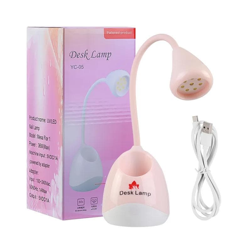Portable Nail Dryer Fast Nail Drying Lamp For Manicure UV Led Lamp With Nails Storage Pen Holder Gel Nail Polish Curing Lamp pink