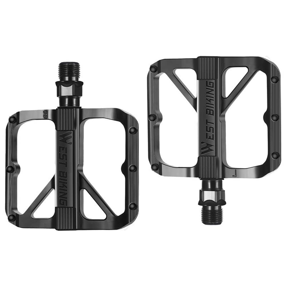 Ultralight Aluminum Alloy Bicycle Pedals 2 Sealed Bearings Bike Pedals AntiSlip Waterproof Wide black