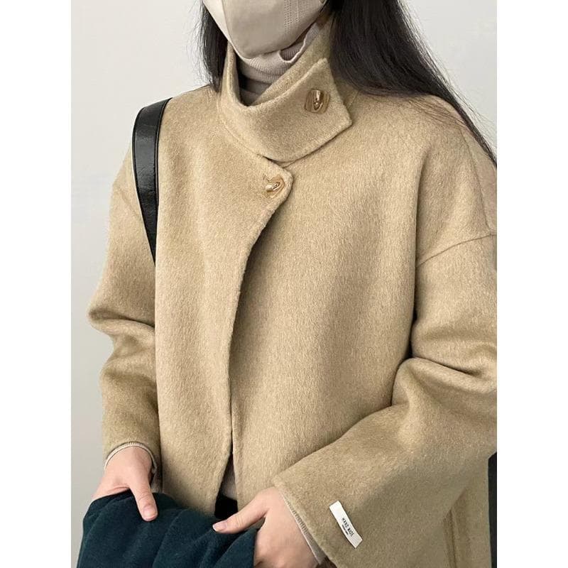 New Autumn and Winter Double-sided Wool Coat Korean Style High-end Temperament Long Woolen Coat for Women M