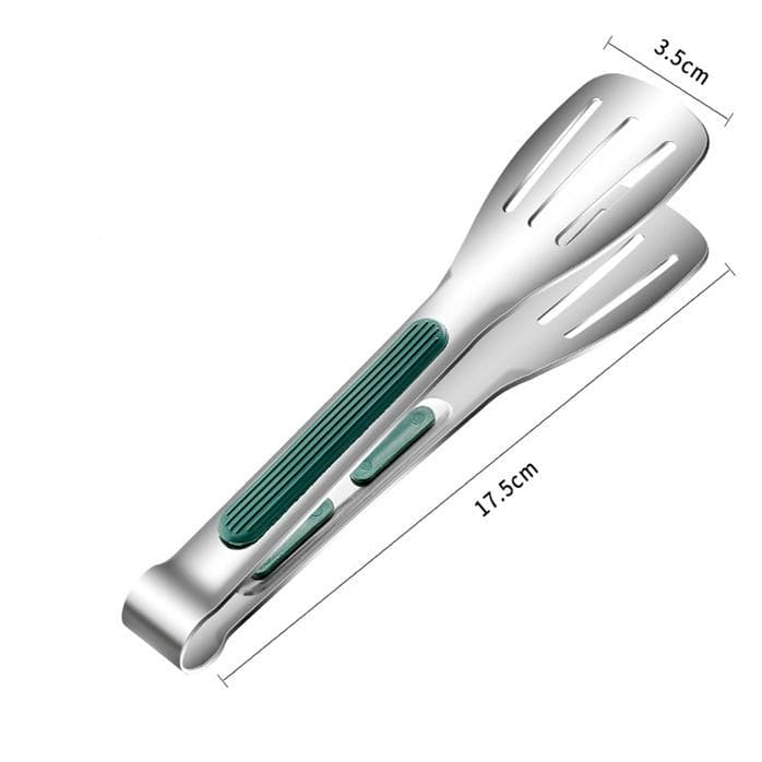 Non-slip Stainless Steel Food Forceps Meat Bread Clip Barbecue Grill Swedish Table Clip Kitchen Tools Kitchen Accessories 7 inch green
