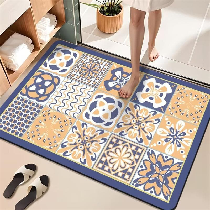 Super Absorbent Bath Floor Mat Anti Slip Bathroom Carpet Toilet Carpet Door Foot Mats Bath Non-slip Rubber Shower Rug Pad 60×90cm