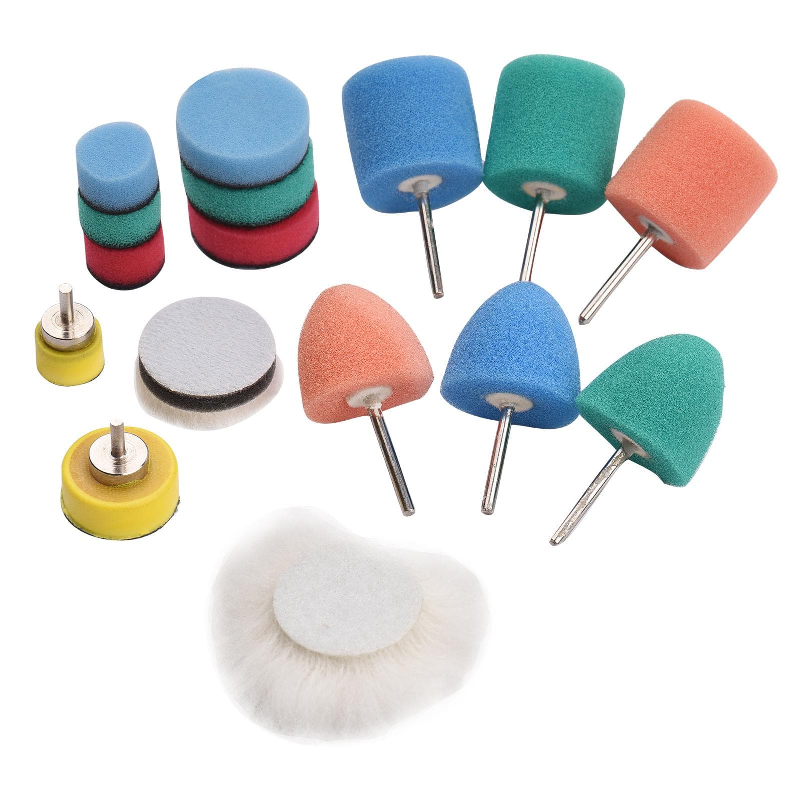 Mini Buffing Polishing Pads 16 Pcs Mini Detail Polisher Pads Buffing Pad Kits Car Detail Polisher 16 Pcs