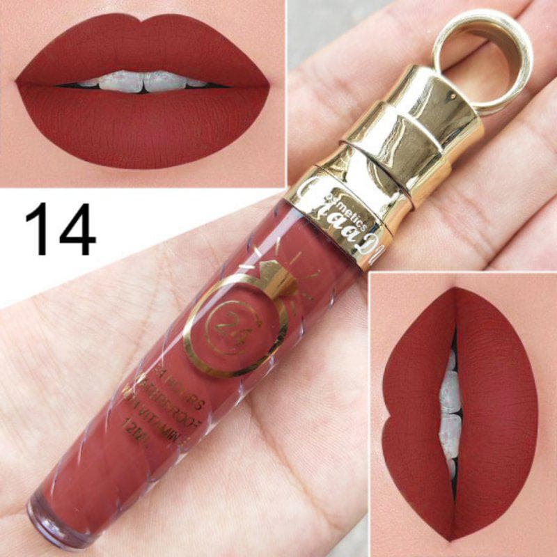 20 Colors Waterproof Long Lasting Matte+Shimmer Lipstick Mental Beauty Lip Gloss