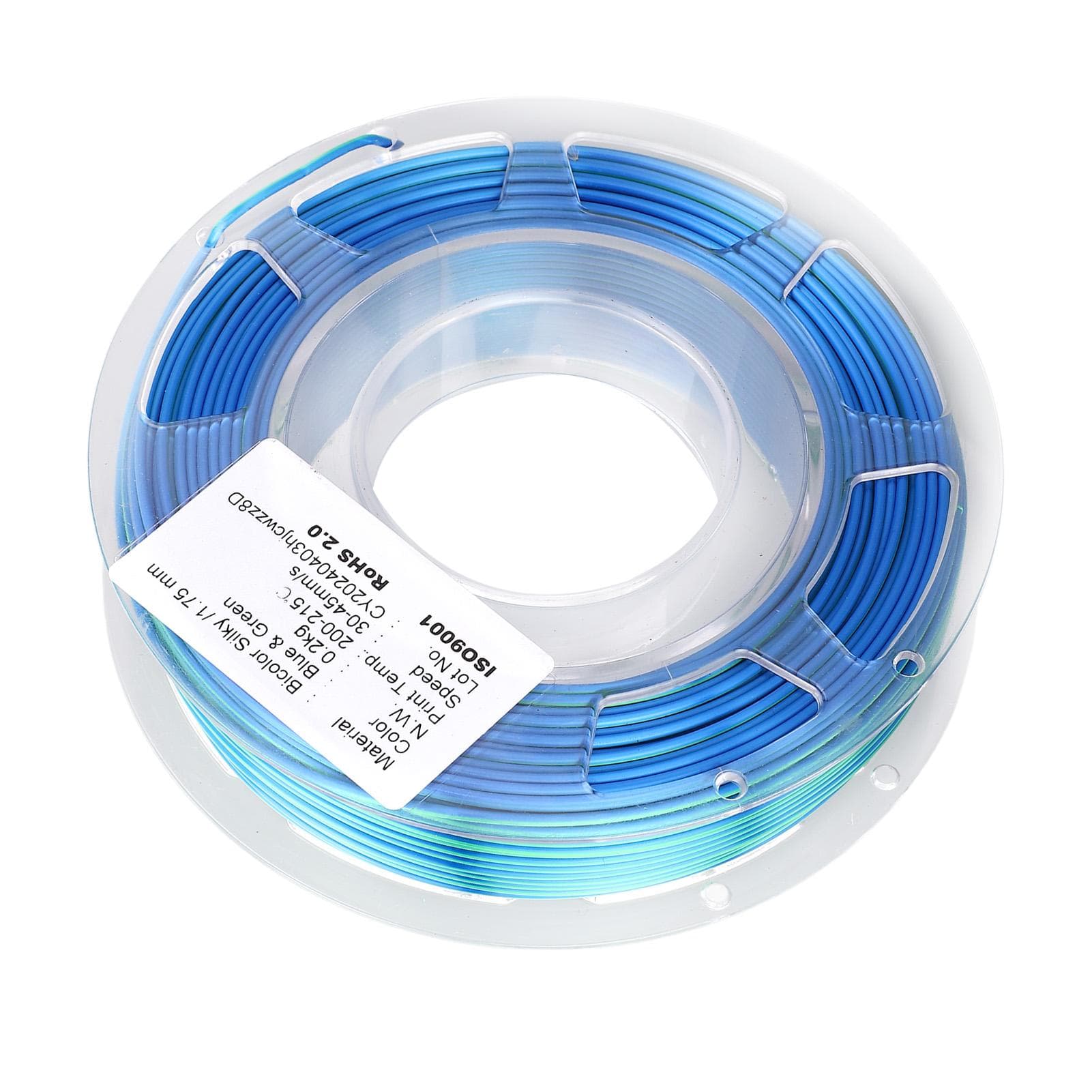 1.75mm 3D Printer PLA Filament Dual Color Blue Green 3D Printing Consumables 200g