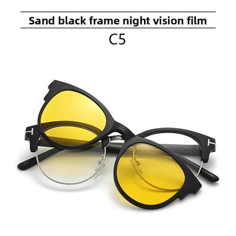 Magnetic Clip-on Sunglasses UV Protection Fashionable Colorful for Women Myopia Glasses Frame Attachable SHOW AS PICTURE
