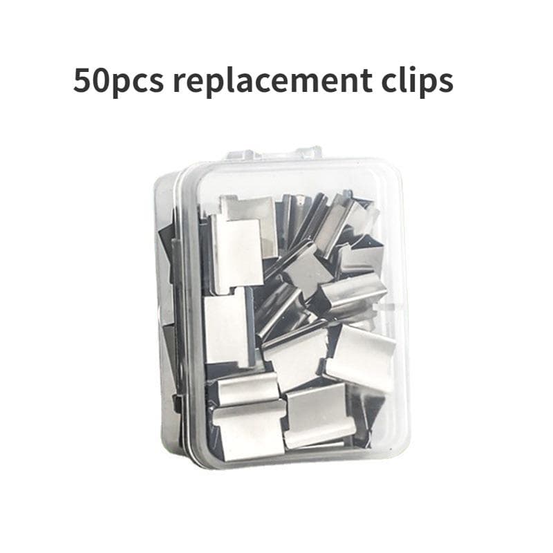 Metal Clip Push Clipper Stapler Paper Fixing Organizing Stapler Reusable Portable Push Clamp 50pcs replacement clips