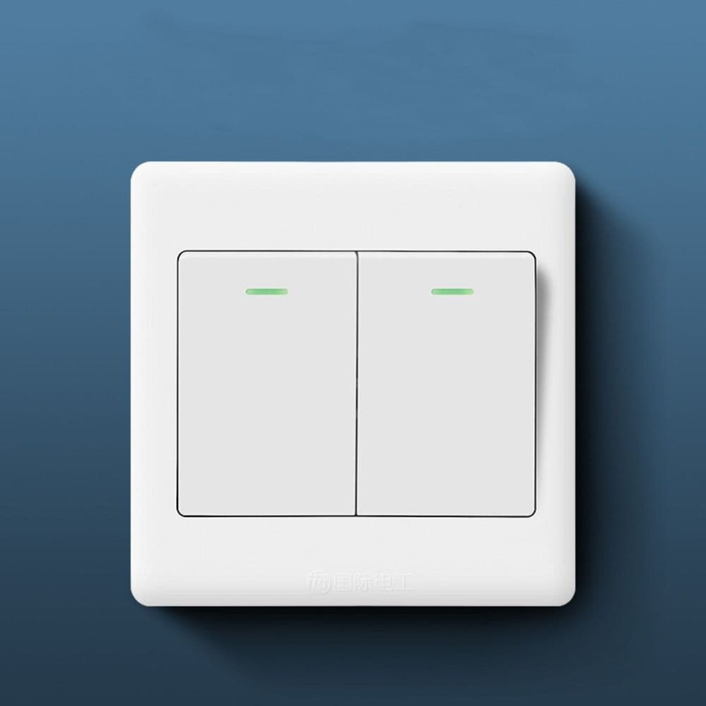Home Accessories Wall Light Switch Panel with Fluorescent Indicator Light 1/2/3/4 Gang 2-Gang