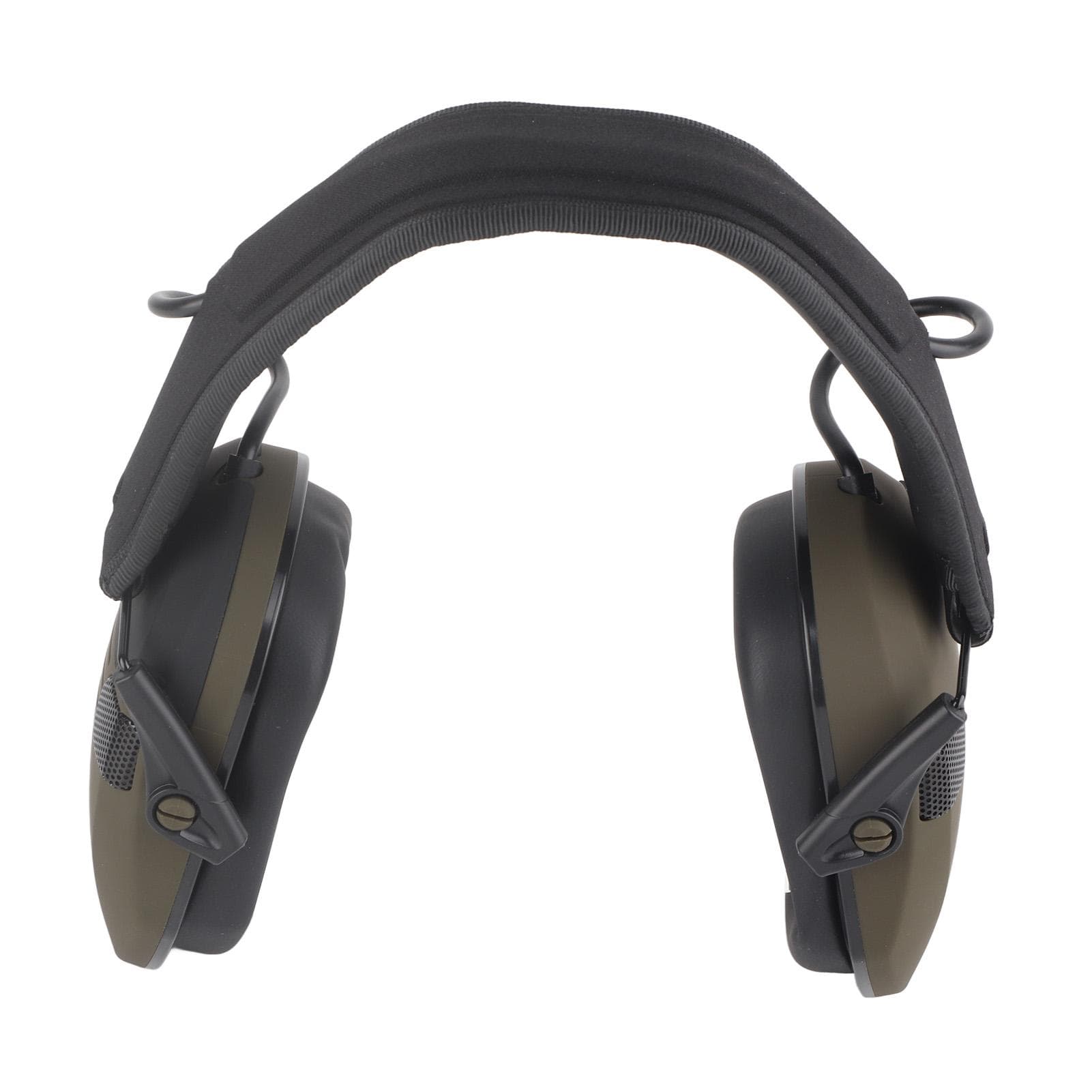 Electronic Earmuffs Hearing Protection NRR 22dB 3.5mm Headphone Safety Earmuff with Loudspeaker green