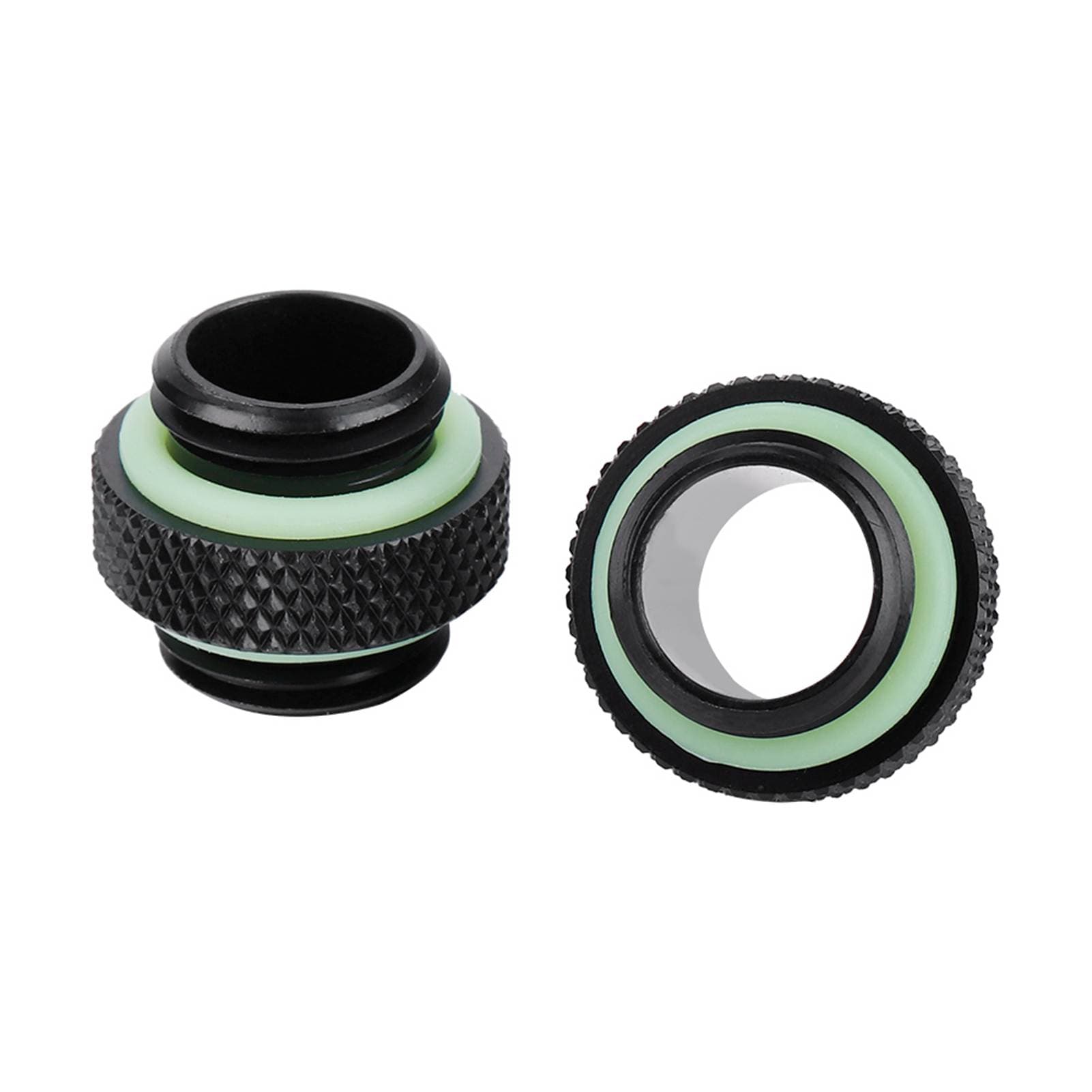 2Pcs Water Cooling Dual External Thread Hose Adapter Compression Fitting