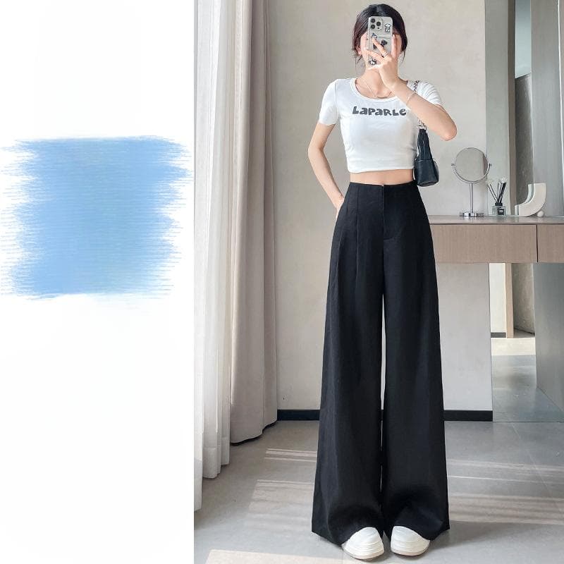 New Summer Tennis Linen Ice Silk Wide-leg Pants for Women with High Waist Cotton Linen Thin Draping Slimming Yamamoto Pants 2XL
