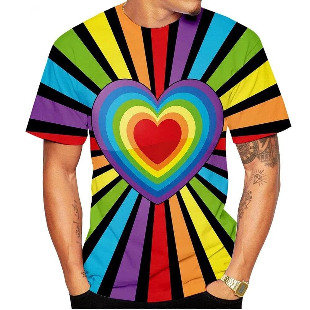 Fashion LGBT Rainbow Flag T Shirts 3D Print Men Woman Streetwear Short Sleeves T-Shirt Oversized Harajuku Kids Top Tees Clothing 6XL