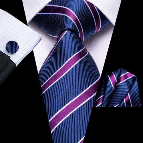 Hi-Tie Mens Silk Necktie Set Striped Paisley Solid Tie Pocket Square Cufflinks N-3749